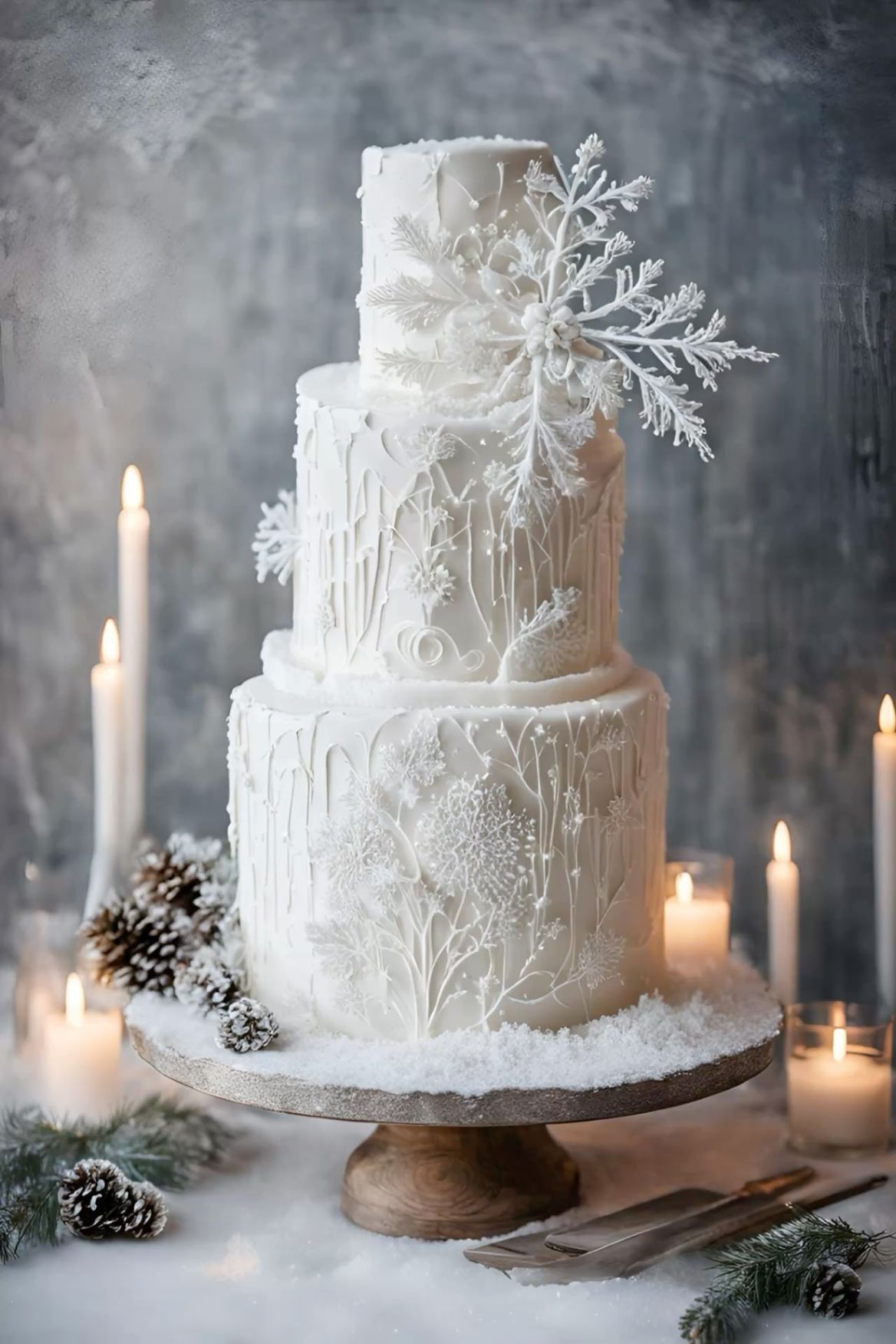 Magical white winter wedding cake Magical white winter wedding cake